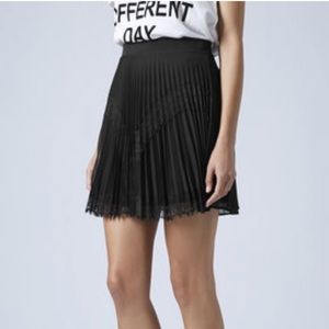 Topshop Pleat Eyelash Skirt Black